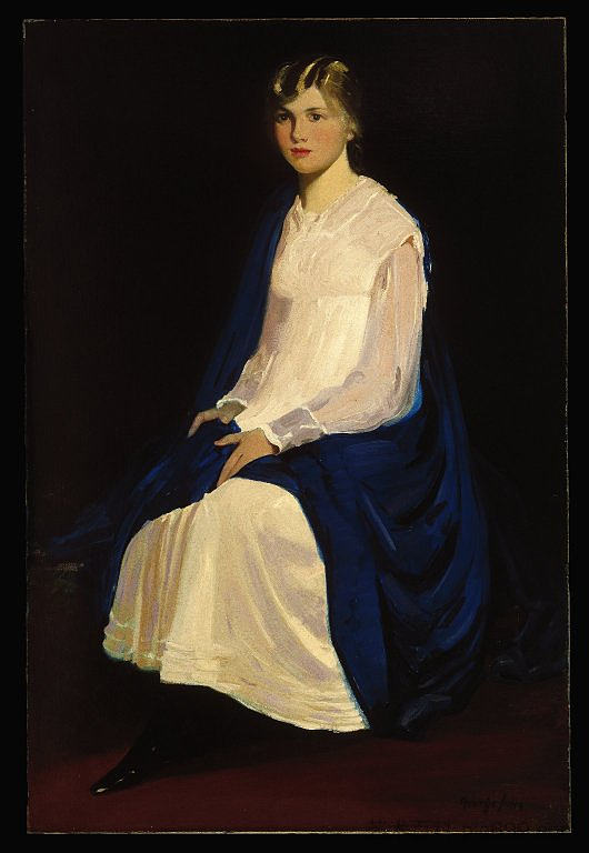 一个年轻女孩的肖像（安托瓦内特·克劳沙尔） Portrait of a Young Girl (Antoinette Kraushaar) (c.1917; United States  )，乔治·卢克斯