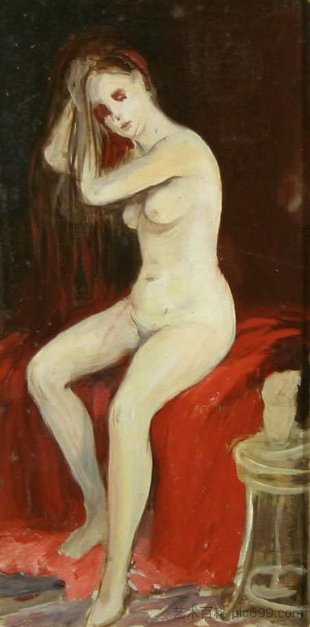 坐着的裸体 Seated Nude (1905; United States  )，乔治·卢克斯