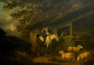 羊讨价还价 Bargaining for Sheep (1794)，乔治·默兰德