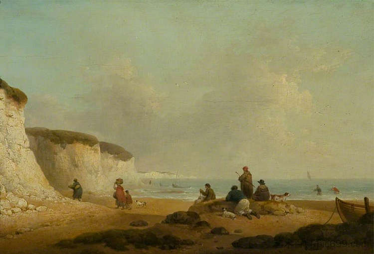 在怀特岛海岸平静下来 Calm off the Coast of the Isle of Wight (1804)，乔治·默兰德