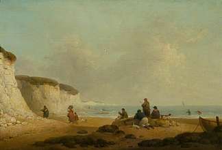在怀特岛海岸平静下来 Calm off the Coast of the Isle of Wight (1804)，乔治·默兰德