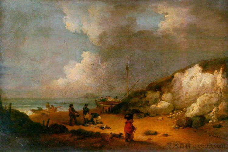 海岸风光 Coast Scene (1792)，乔治·默兰德