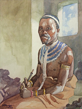 穿着传统服饰的男人的肖像 Portrait of a man in traditional dress (1950)，乔治·彭巴
