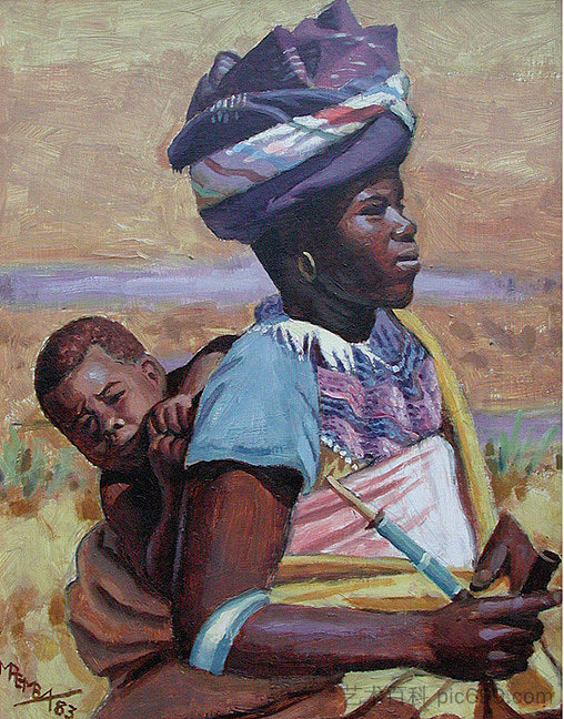 科萨母亲和孩子 Xhosa mother and child (1983)，乔治·彭巴