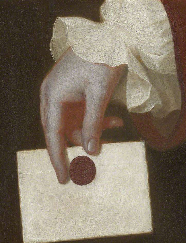 一只手拿着一封信 A Hand Holding a Letter (1757)，乔治·罗姆尼