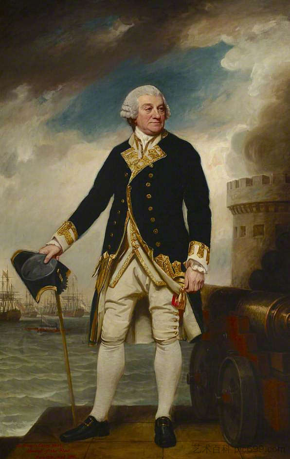 海军上将弗朗西斯·盖里爵士 （1709–1796） Admiral Sir Francis Geary (1709–1796) (1783)，乔治·罗姆尼