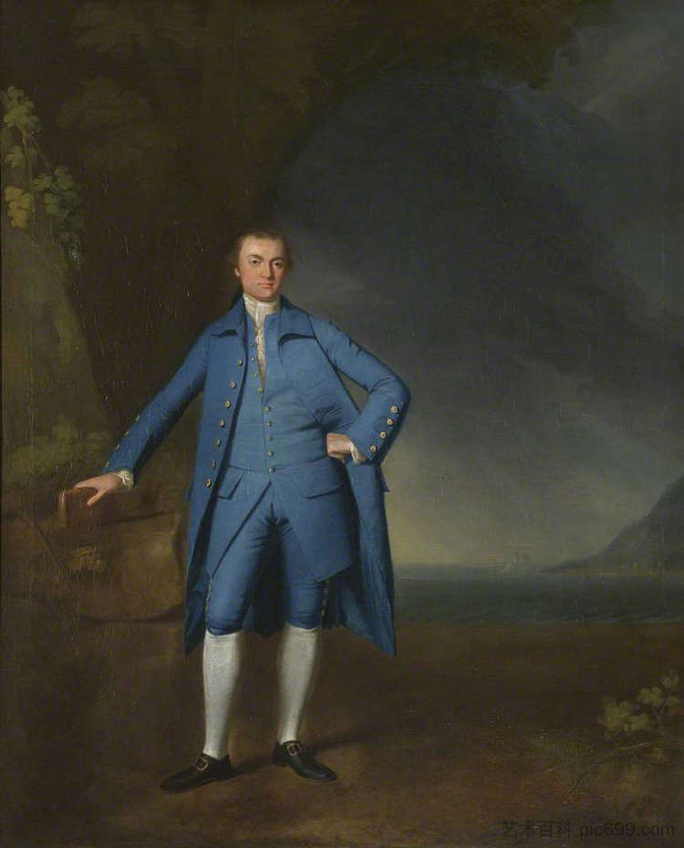 罗伯特·班克斯船长 （b.1734） Captain Robert Banks (b.1734) (1760)，乔治·罗姆尼