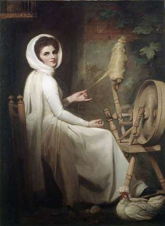Emma Hart 飾演 The Spinstress Emma Hart as The Spinstress (1785)，乔治·罗姆尼