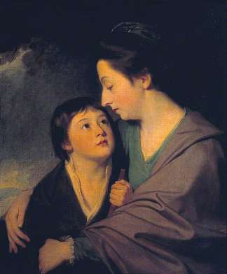 理查德·坎伯兰夫人和她的儿子查尔斯 Mrs Richard Cumberland and her Son Charles (1770)，乔治·罗姆尼