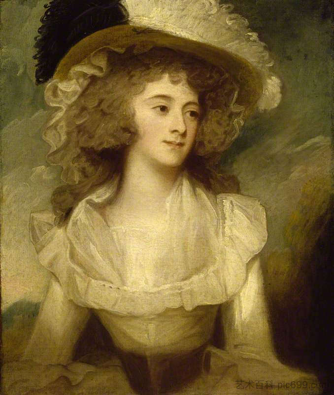 Sarah Ley， Mrs Richard Tickell （1770–1817年后） Sarah Ley, Mrs Richard Tickell (1770–after 1817) (1759)，乔治·罗姆尼