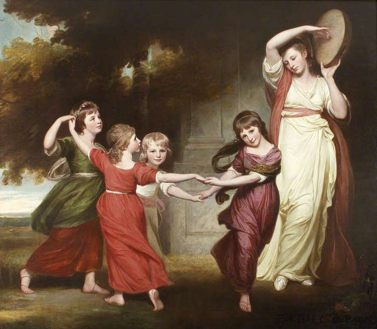 高尔家族。格兰维尔的孩子，第二代高尔伯爵 The Gower Family. The Children of Granville, 2nd Earl Gower (1777)，乔治·罗姆尼