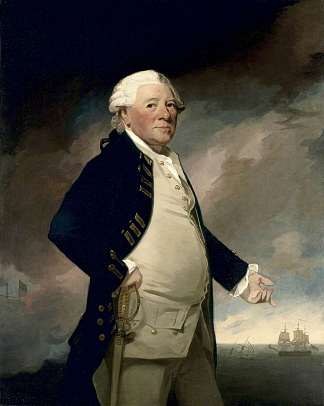 海军中将海德·帕克爵士 （1714–1782） Vice-Admiral Sir Hyde Parker (1714–1782)，乔治·罗姆尼