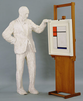 西德尼·贾尼斯的肖像与蒙德里安绘画 Portrait of Sidney Janis with Mondrian Painting (1967)，乔治西格尔