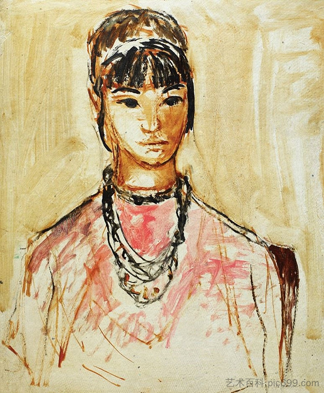 带珠子的女孩 Girl with Beads (c.1969; Bucharest,Romania  )，乔治·斯特凡内斯丘