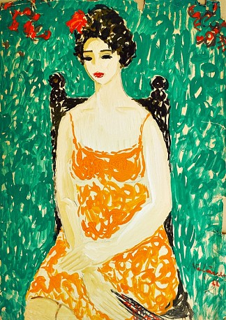 女孩与橙色连衣裙 Girl with Orange Dress (1968; Bucharest,Romania                     )，乔治·斯特凡内斯丘