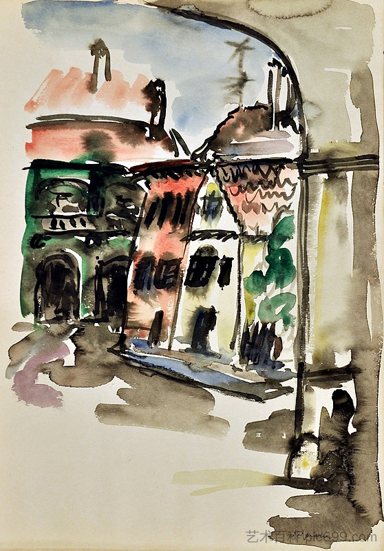 锡比乌的街道 Street in Sibiu (1968; Sibiu,Romania ),乔治·斯特凡内斯丘