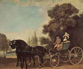 辉腾中的领主和夫人 Lord and Lady in a Phaeton (1787)，乔治·斯塔布斯