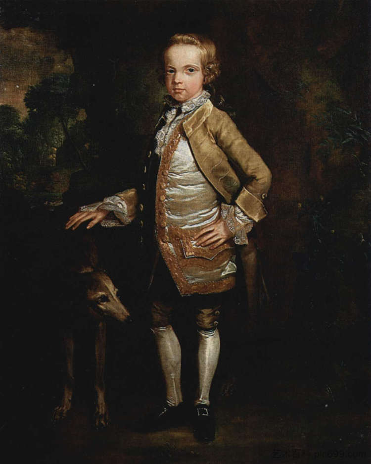 约翰·内尔索普小时候的肖像 Portrait of John Nelthorpe as a child (c.1765 - c.1775)，乔治·斯塔布斯