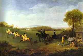 属于里士满公爵的赛马在古德伍德锻炼 Racehorses Belonging to the Duke of Richmond Exercising at Goodwood (1760 – 1761)，乔治·斯塔布斯