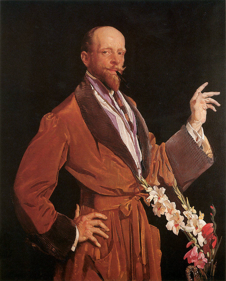 剑兰自画像 Self-Portrait with Gladioli，乔治华盛顿兰伯特