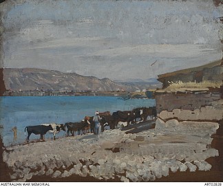 加利利海，从提比里亚路望向塞马赫 The Sea of Galilee, looking towards Semakh from Tiberias Road (1919)，乔治华盛顿兰伯特