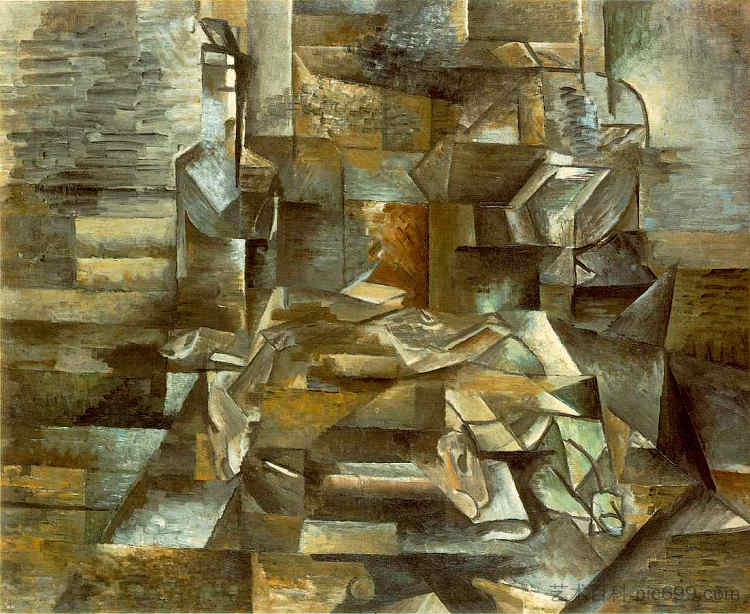 瓶子和鱼 Bottle and Fishes (1910 - 1912; France ),乔治·布拉克