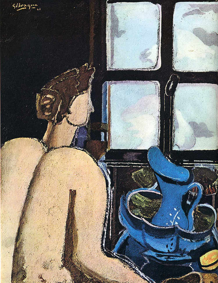 带盥洗台的女人 Woman with washstand (1948; France  )，乔治·布拉克