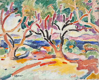 橄榄树 Olive Trees (1907)，乔治·布拉克