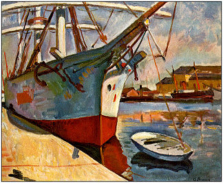 在勒阿弗尔的船 Ship at Le Havre (1905; France                     )，乔治·布拉克