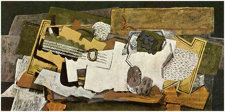 静物与吉他 Still Life with a Guitar (1919; France  )，乔治·布拉克