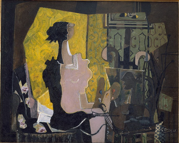 拿画架的女人 Woman with the easel (1936; France  )，乔治·布拉克