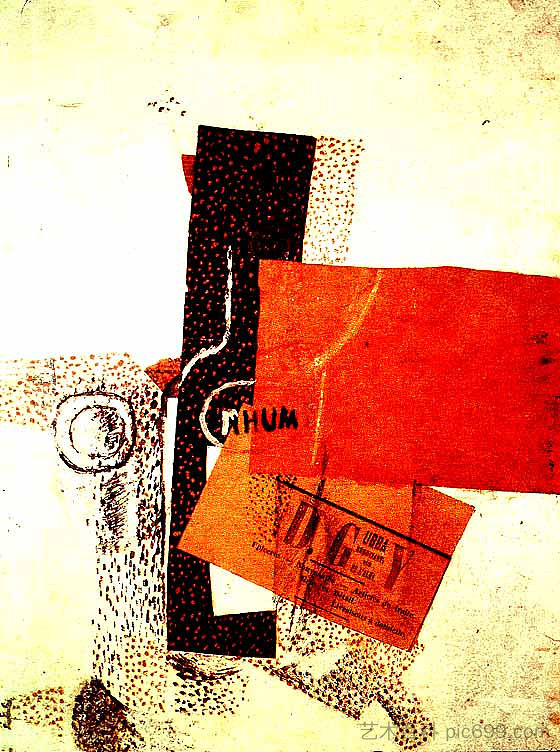 一瓶朗姆酒 The Bottle of Rum (1914; France ),乔治·布拉克