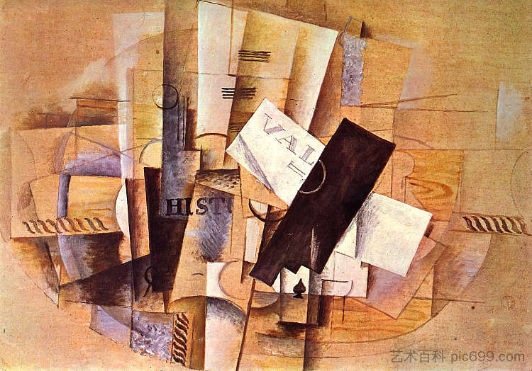 音乐家的桌子 The musician's table (1913; France  )，乔治·布拉克