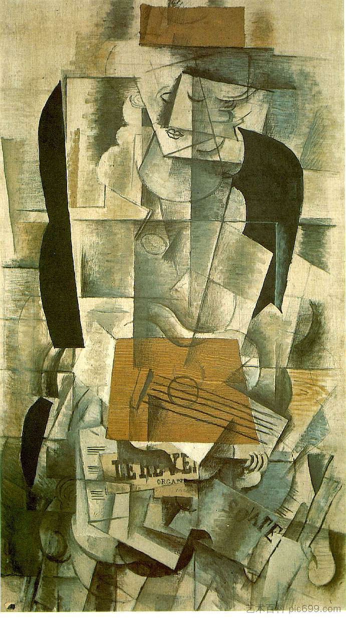 拿着吉他的女人 Woman with a Guitar (1913; France  )，乔治·布拉克