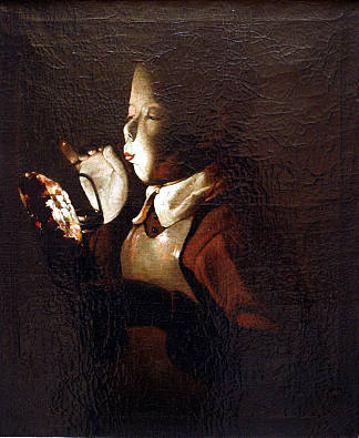 男孩吹灯 Boy Blowing at Lamp (c.1640)，乔治·德·拉·图尔