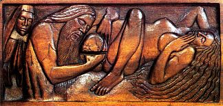 出生，木制床板 Birth, wooden bed panel (1894)，乔治·拉孔布