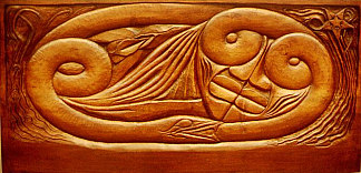 存在，木制床板 Existence, wooden bed panel (c.1894)，乔治·拉孔布
