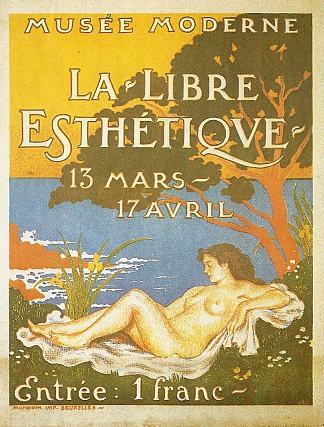 《自由报》展览海报 Exhibition poster for La Libre Esthétique (1910)，乔治·莱门