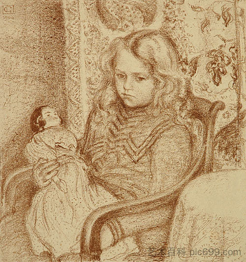 女孩与娃娃 Girl with Doll (1904)，乔治·莱门