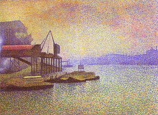 泰晤士河景观 View of the Thames (1892)，乔治·莱门