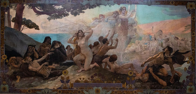缪斯之歌唤醒人类灵魂 Le Chant Des Muses Éveille L'âme Humaine (1898),乔治·罗什格罗斯