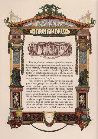 彼得罗尼乌斯·萨蒂里康的插图。框架页面的示例 Illustration Of The Petronius Satyricon. Example of a Framed Page，乔治·罗什格罗斯