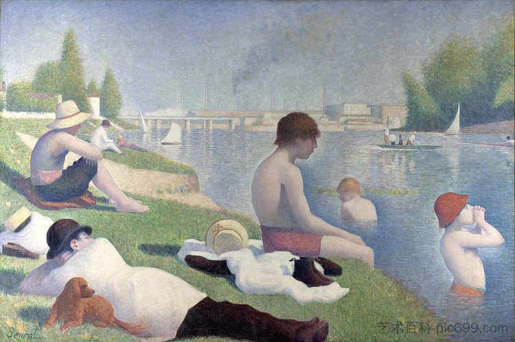 阿涅尔的沐浴者 Bathers at Asnières (1884)，乔治·修拉