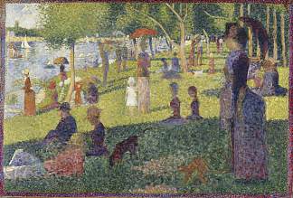 在拉格兰德加特学习一个星期天 Study for A Sunday on La Grande Jatte (1884; France                     )，乔治·修拉