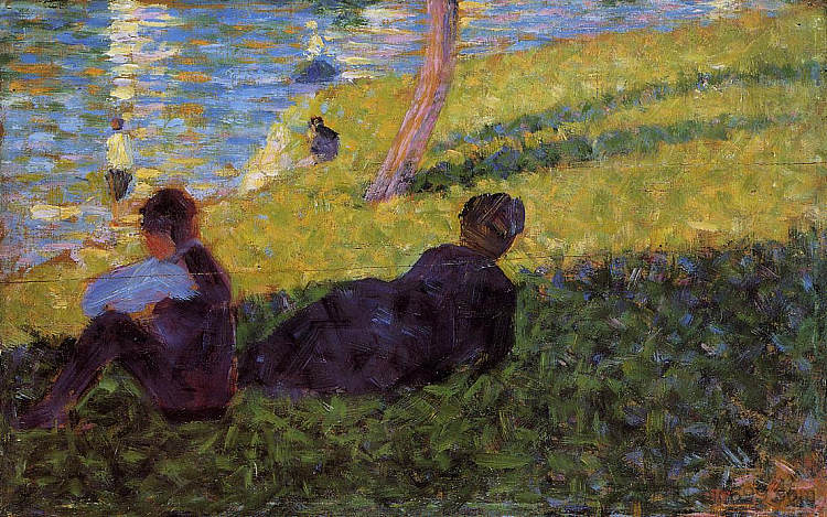 研究“大贾特岛上的星期天下午” Study for "Un dimanche après midi à l'île de la Grande Jatte" (1884; France  )，乔治·修拉