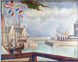 周日在贝辛港 Sunday at Port-en-Bessin (1888; France                     )，乔治·修拉