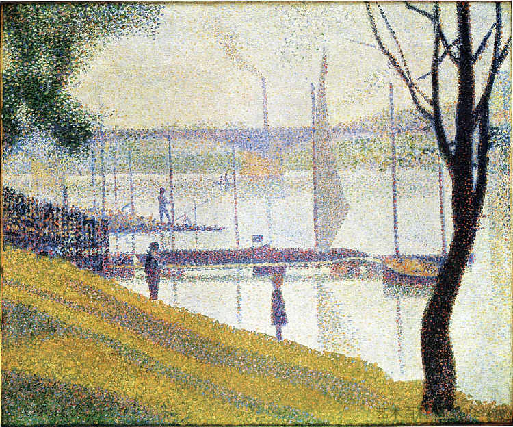 库尔贝瓦大桥 The Bridge at Courbevoie (1886 - 1887; France  )，乔治·修拉