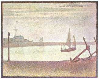 格雷夫林的海峡，晚上 The Channel at Gravelines, Evening (1890; France                     )，乔治·修拉