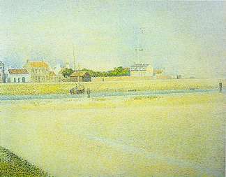 格拉夫林海峡，大菲利普堡 The Channel at Gravelines, Grand Fort-Philippe (1888; France                     )，乔治·修拉