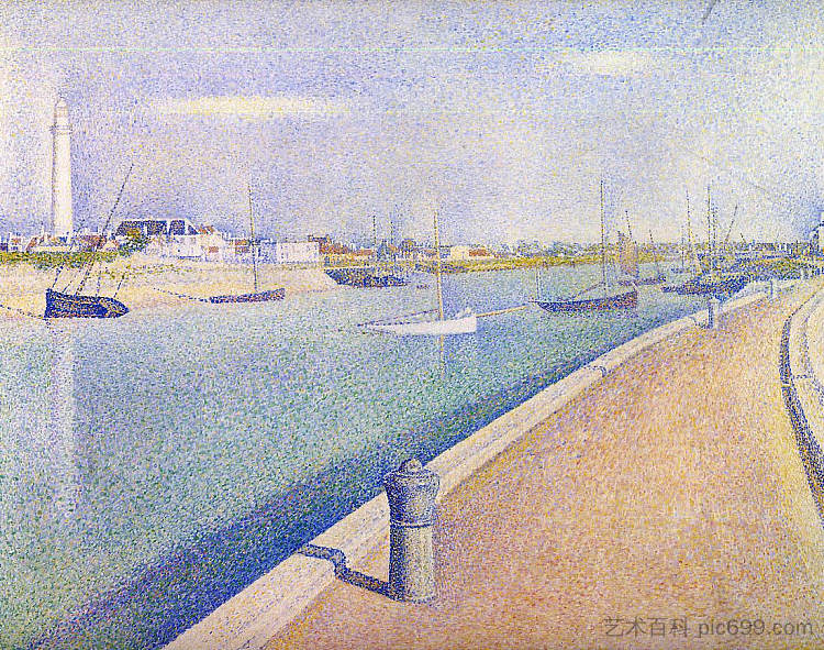格拉夫林海峡,小菲利普堡 The Channel of Gravelines, Petit Fort Philippe (1890; France ),乔治·修拉
